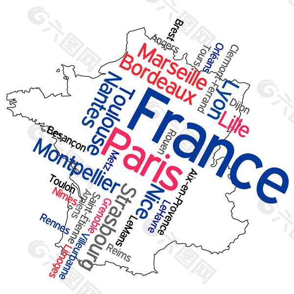 法国地图矢量素材下载