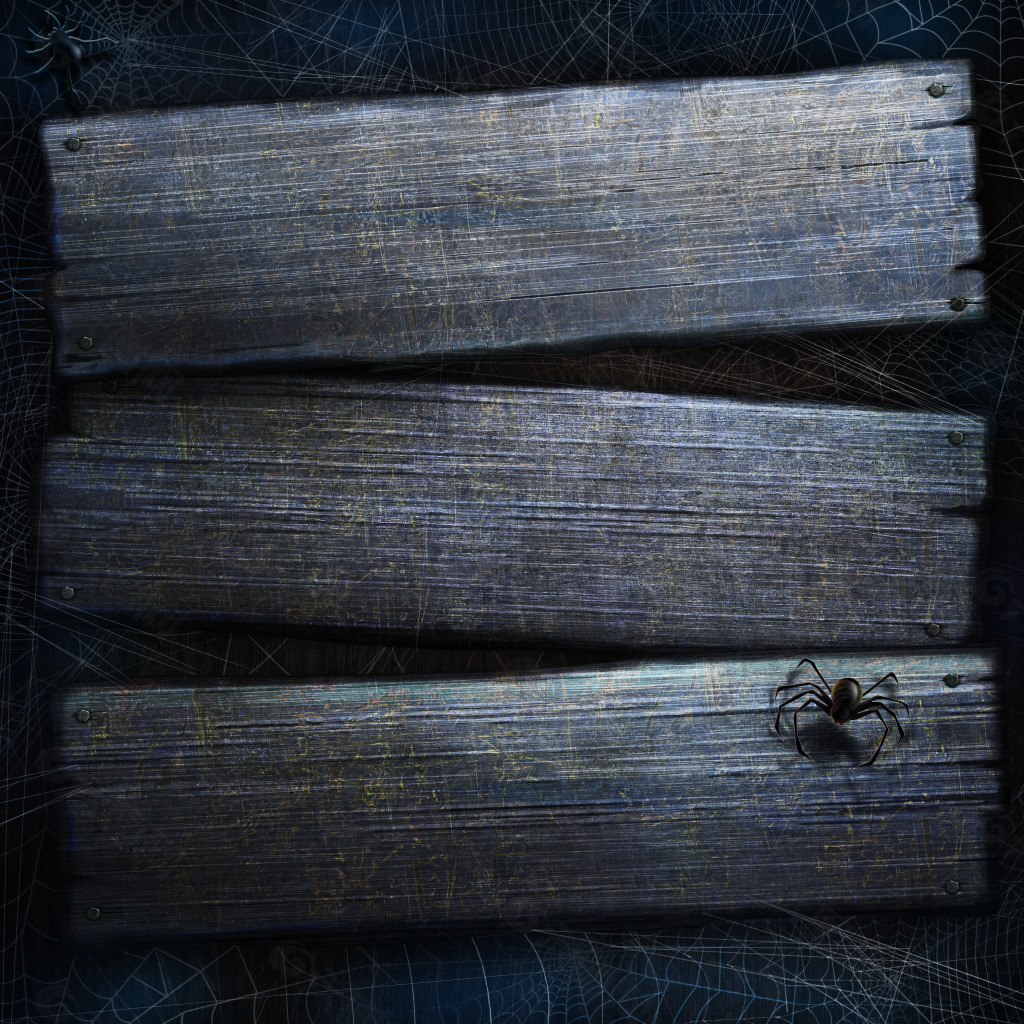 高清布满蜘蛛网的旧木板背景