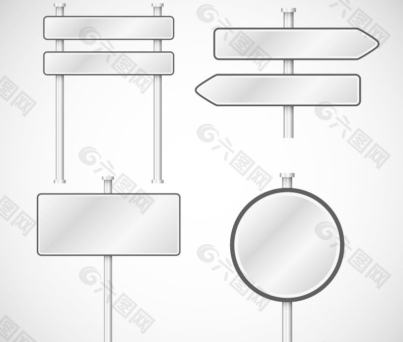 金属路牌矢量