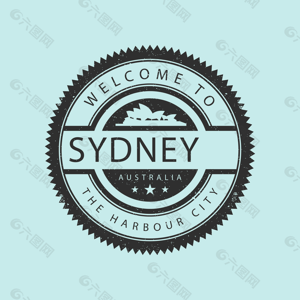 创意悉尼旅行标签矢量素材