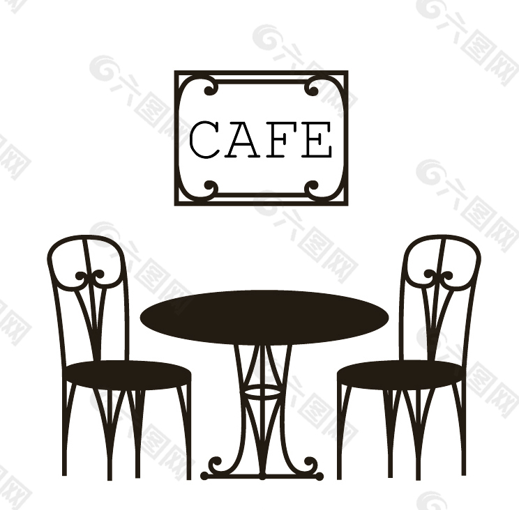 黑色咖啡馆桌椅