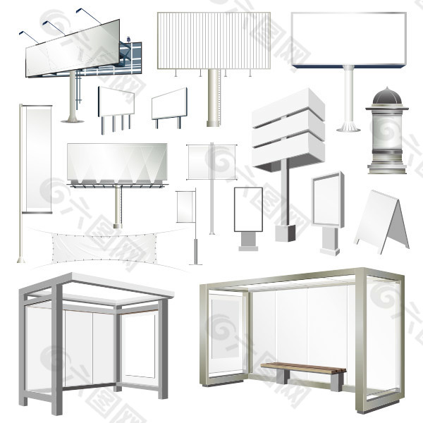 各种广告牌展示矢量素材