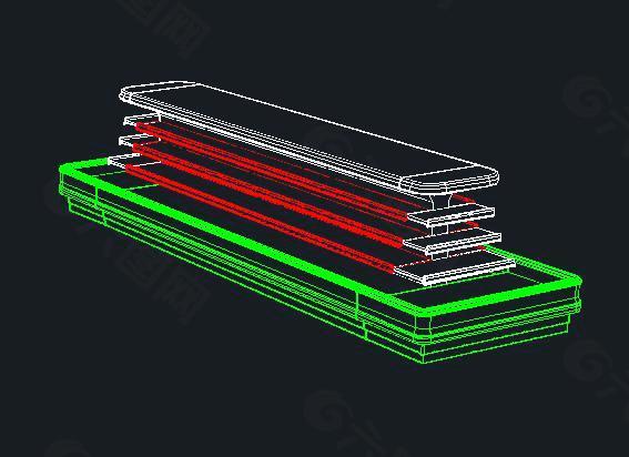 超市生鲜水果蔬菜冷风柜CAD线框3D模型