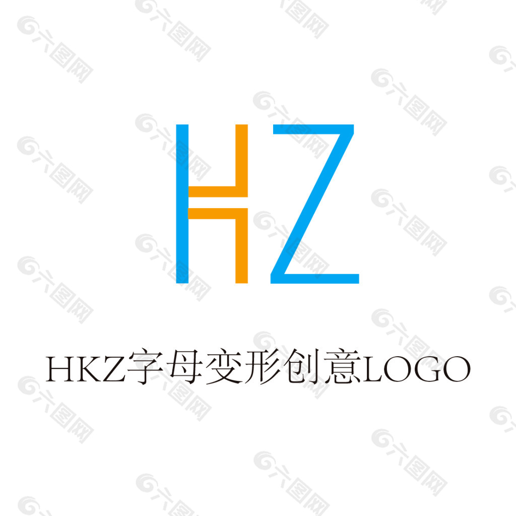 HKZ字母变形创意LOGO