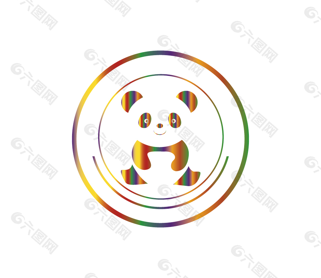 彩色熊猫标志