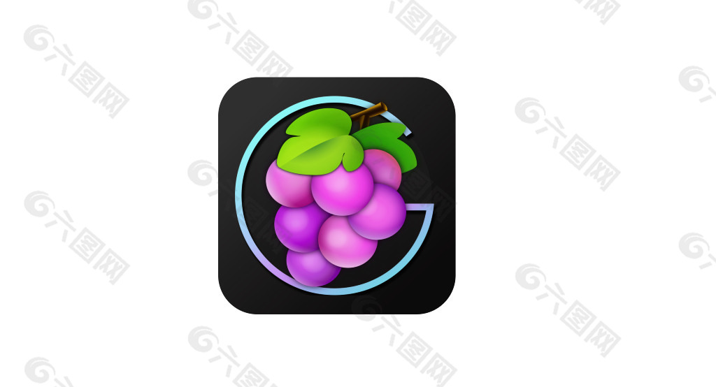 紫色葡萄 卡通 动漫 拟物化 水果图标