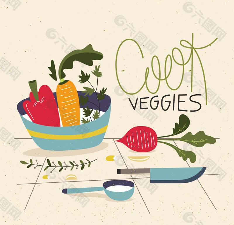 盘子里的蔬菜