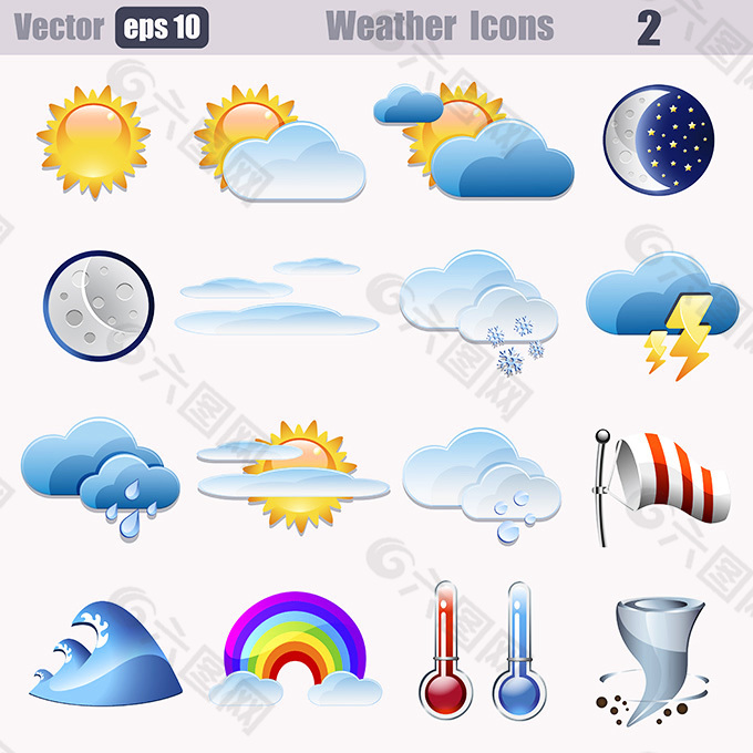 天气图标设计矢量素材