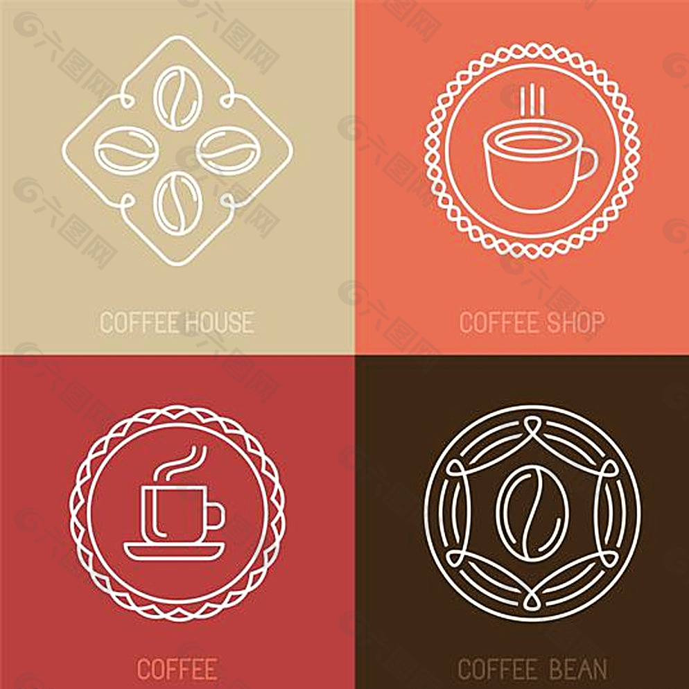 欧式咖啡 元素图标图片