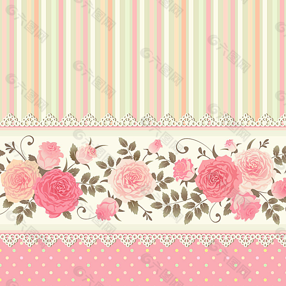 粉色玫瑰花背景矢量素材图片
