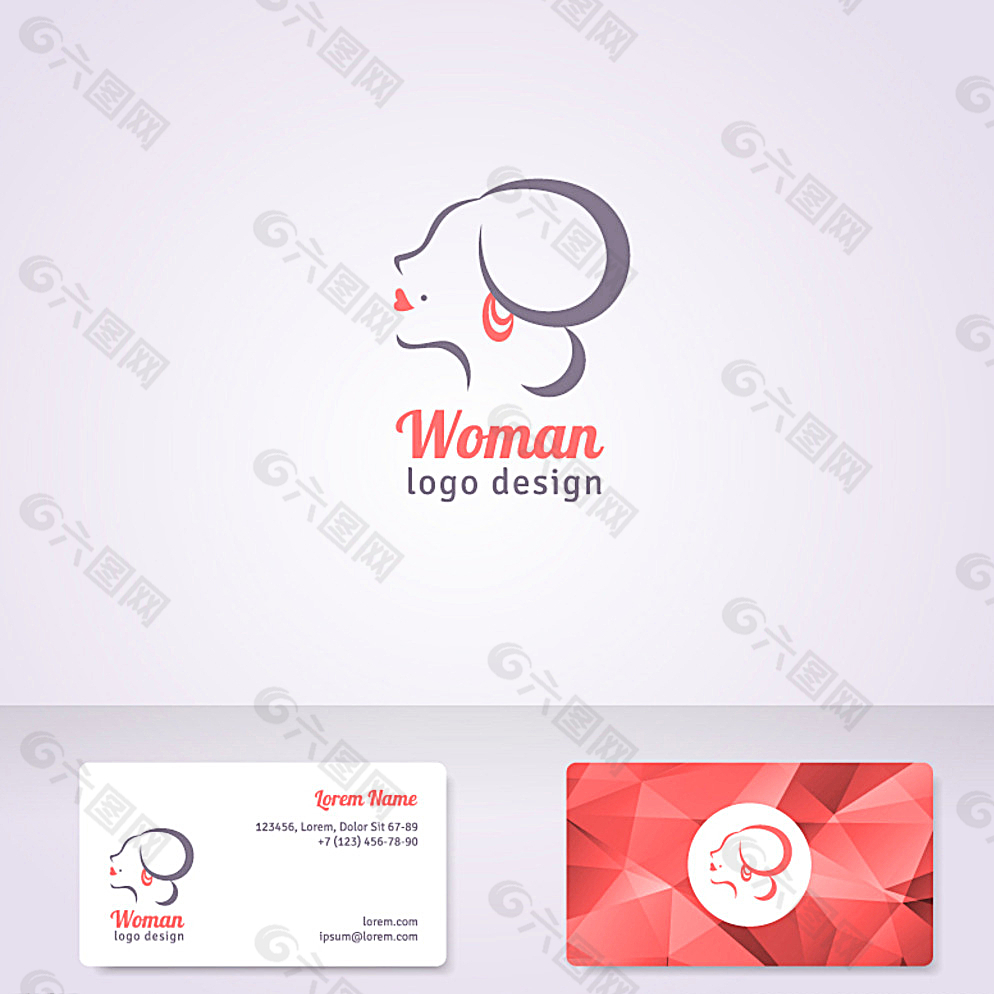 优雅女性logo卡片图片