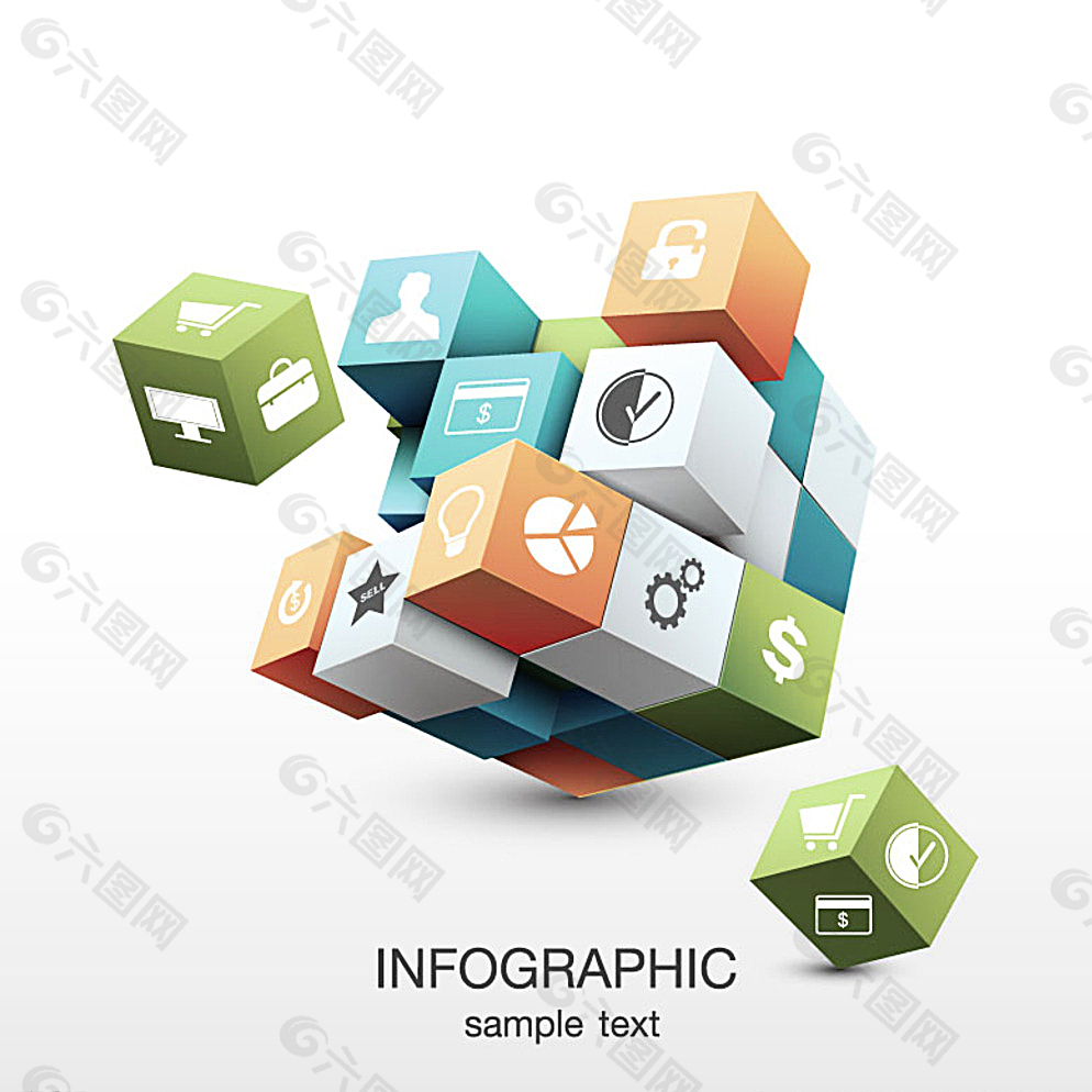创意3D商务信息图图片