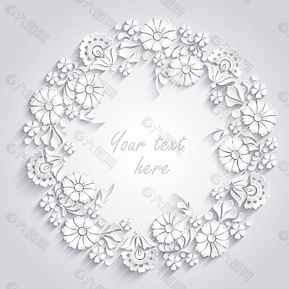 白色纸质 花环图片