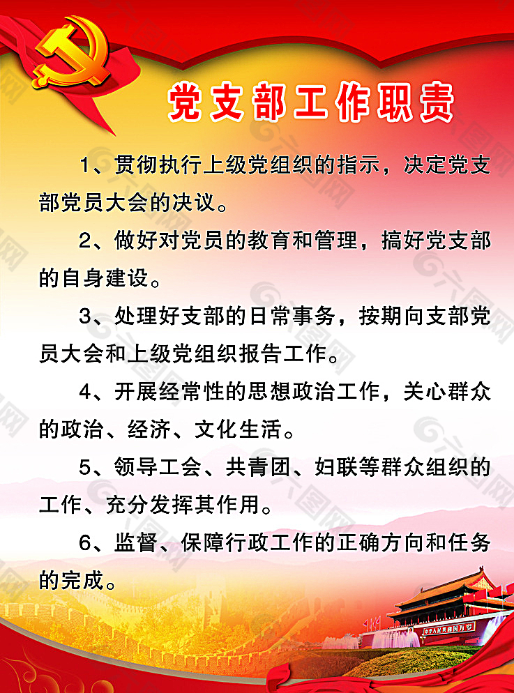 党支部工作职责图片