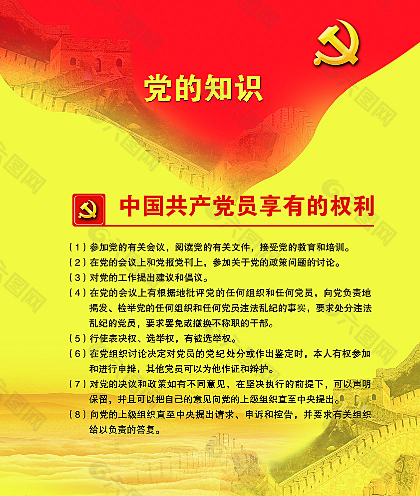 党员的权利，党员的权利和义务牌子怎么摆放