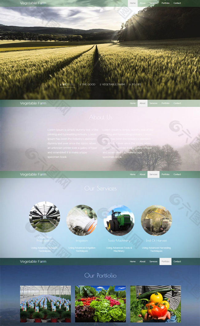 蔬菜农场网页模板