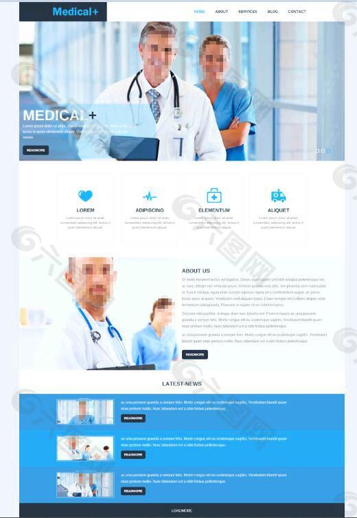 浅蓝色医疗行业网站素材