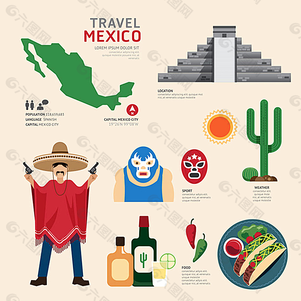 墨西哥文化元素图片