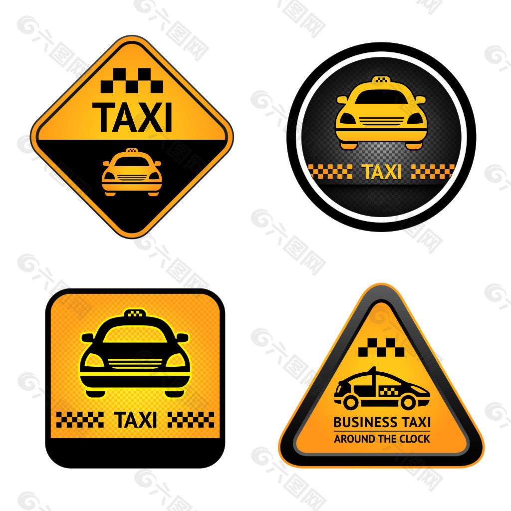 出租车标识矢量设计模板