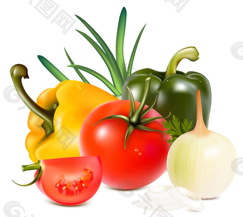 美食蔬菜水果矢量图