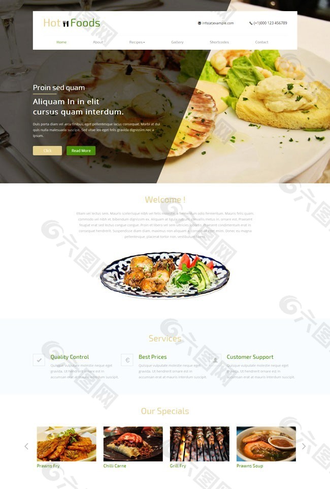 西餐美食html网页素材