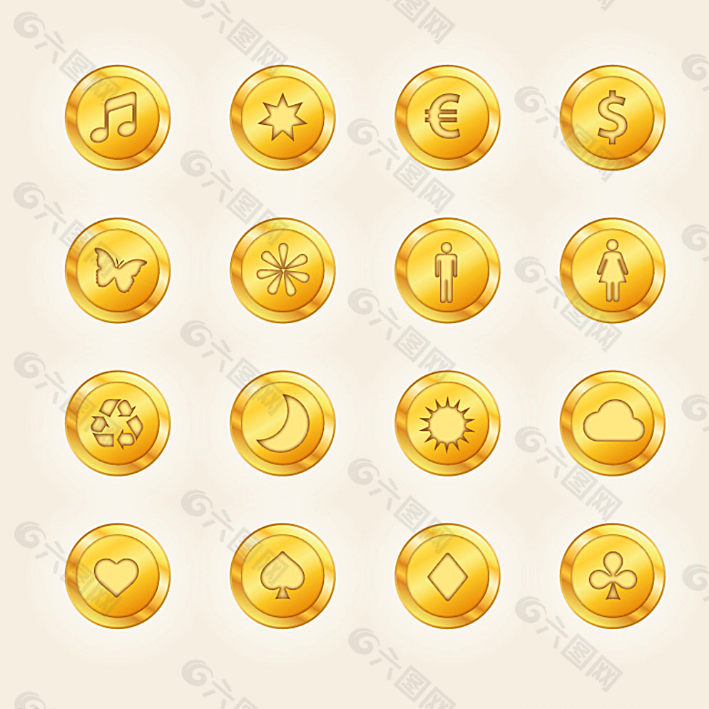 金币图标矢量素材图片