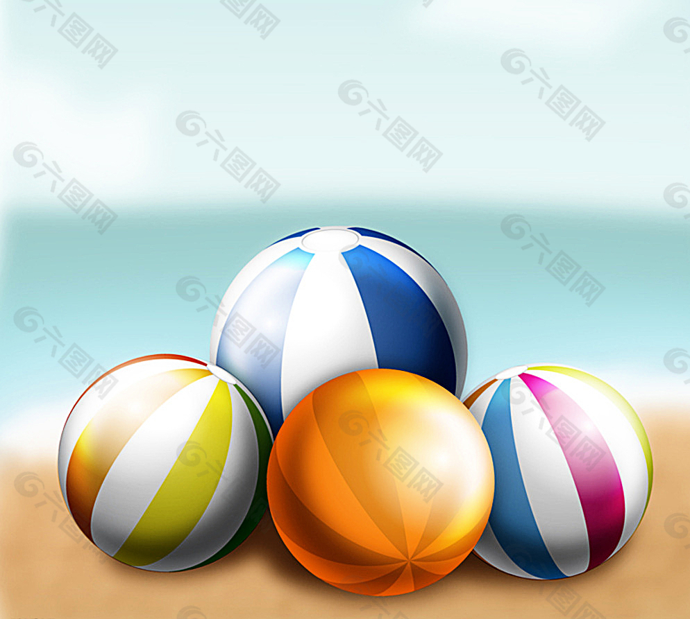 彩色沙滩球图片
