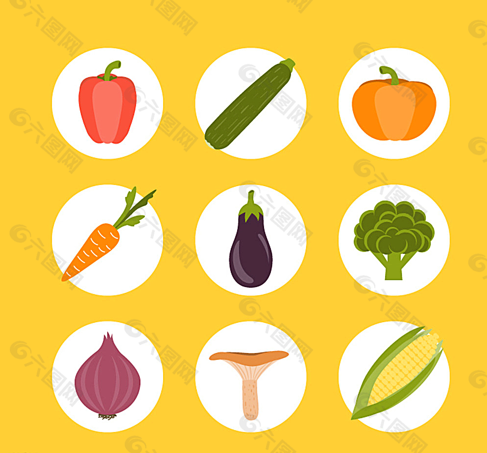 圆形蔬菜图标图片