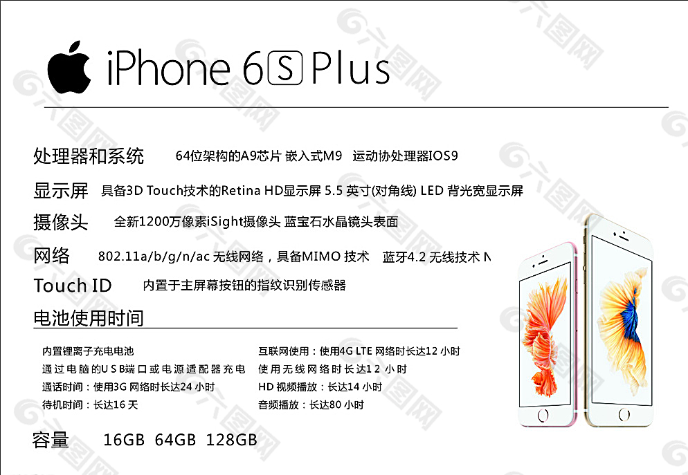 苹果6S iphone6s台卡图片