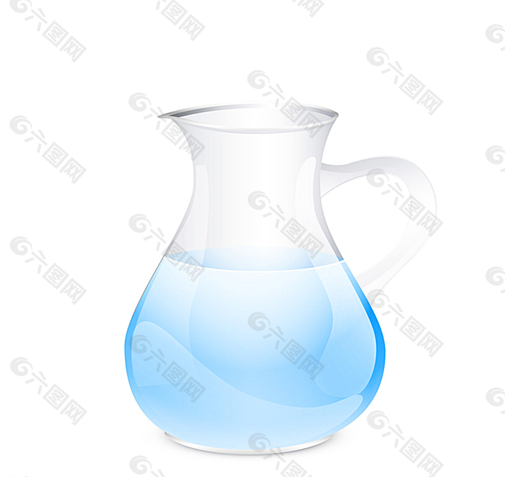 透明玻璃水壶矢量素材图片