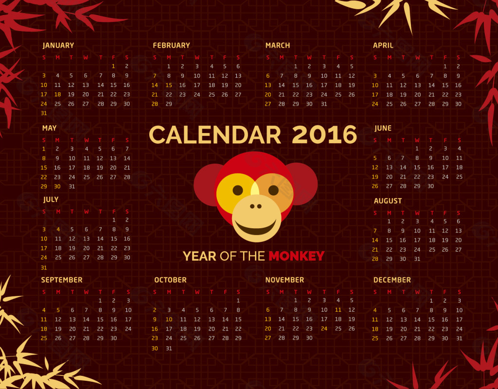 2016猴头日历
