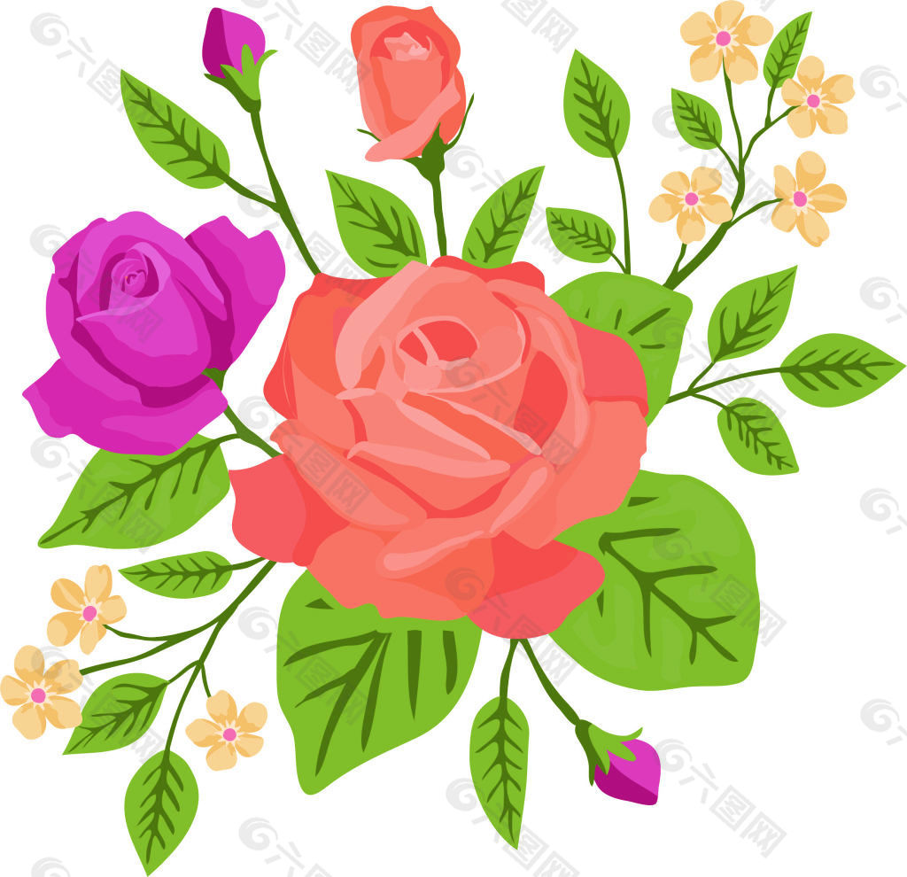 美丽玫瑰花矢量素材