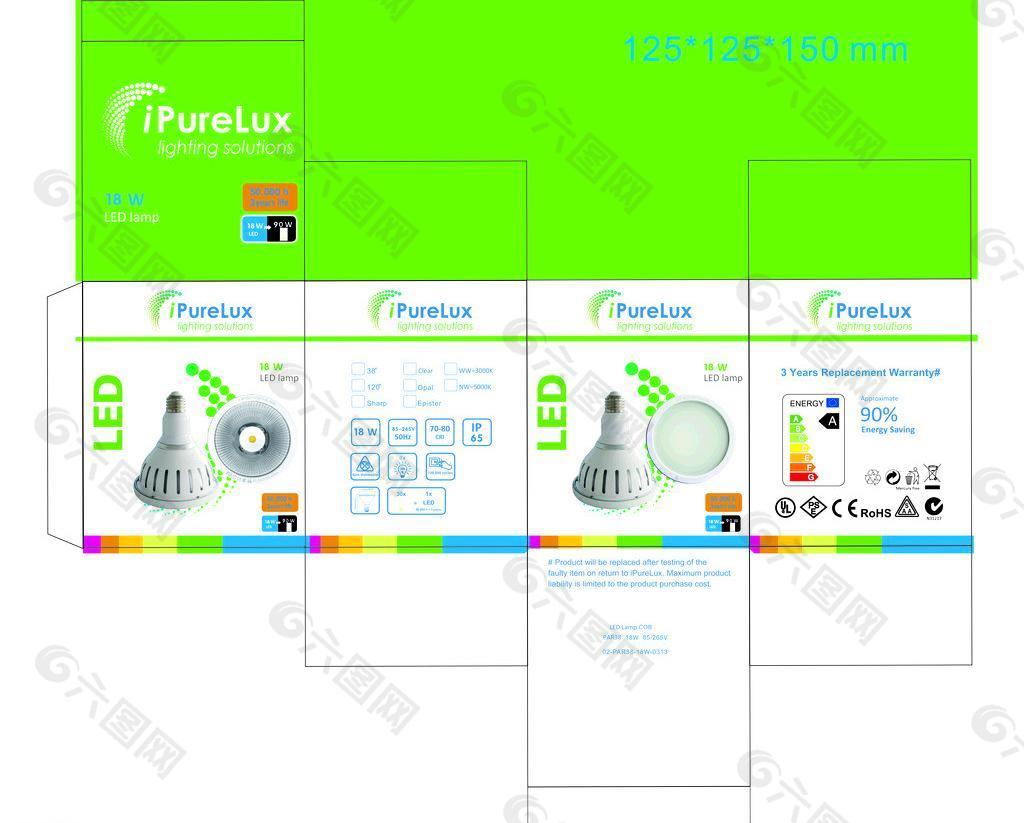 led灯包装彩盒图片模板下载