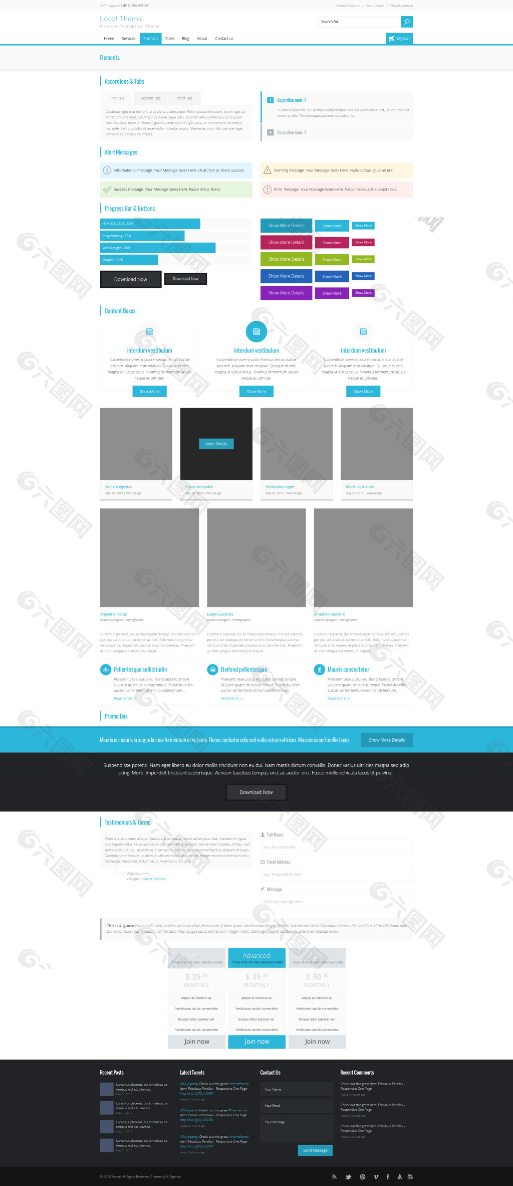 蓝色黑色网页模板
