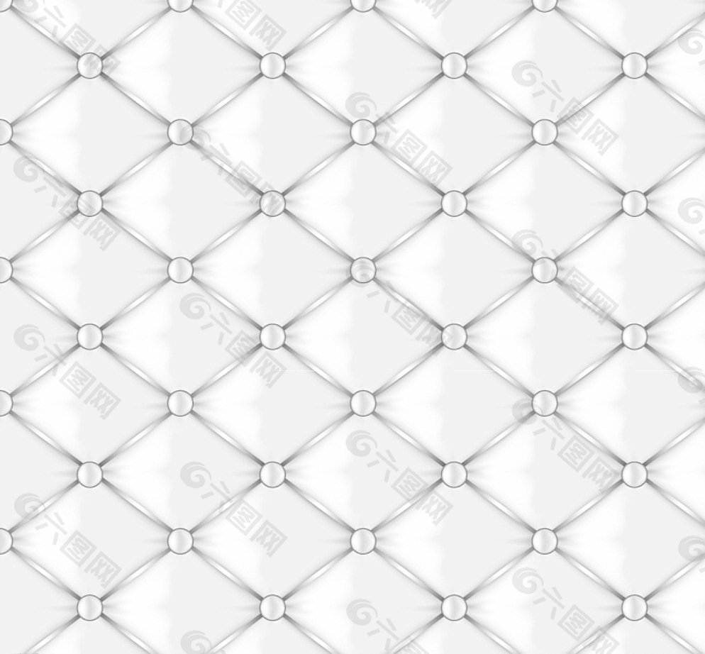 白色菱形格沙发革背景矢量素材图片