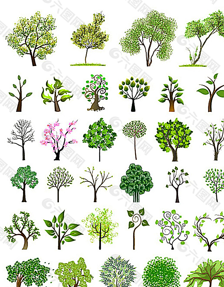 矢量绿色树木图片