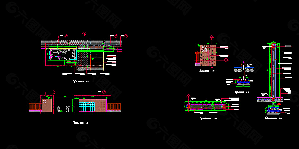 某公园入口施工图图片