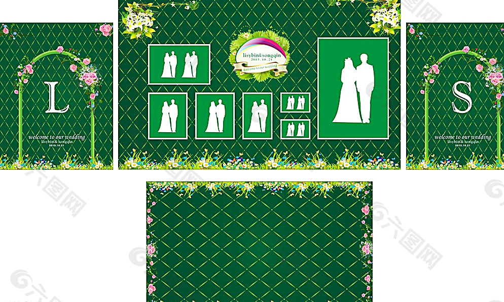 森系主题婚礼背景图图片
