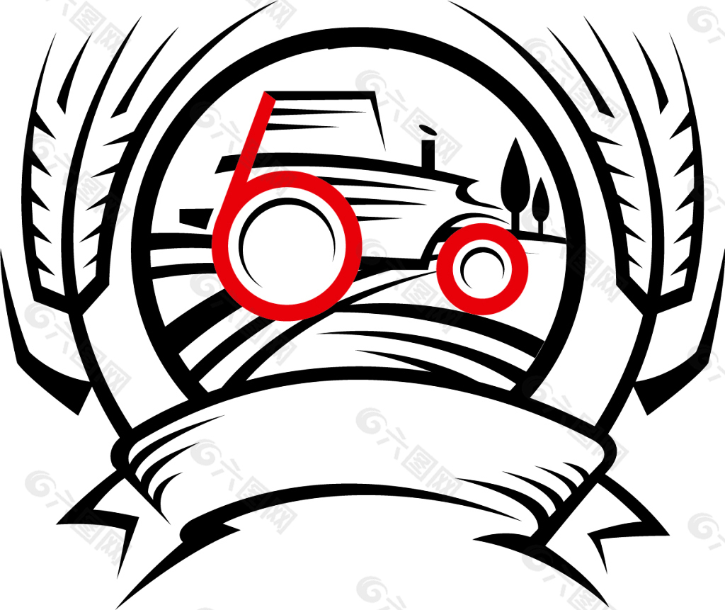 简约版拖拉机logo
