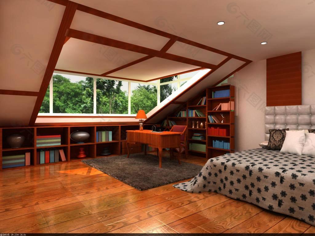 3d书房卧室