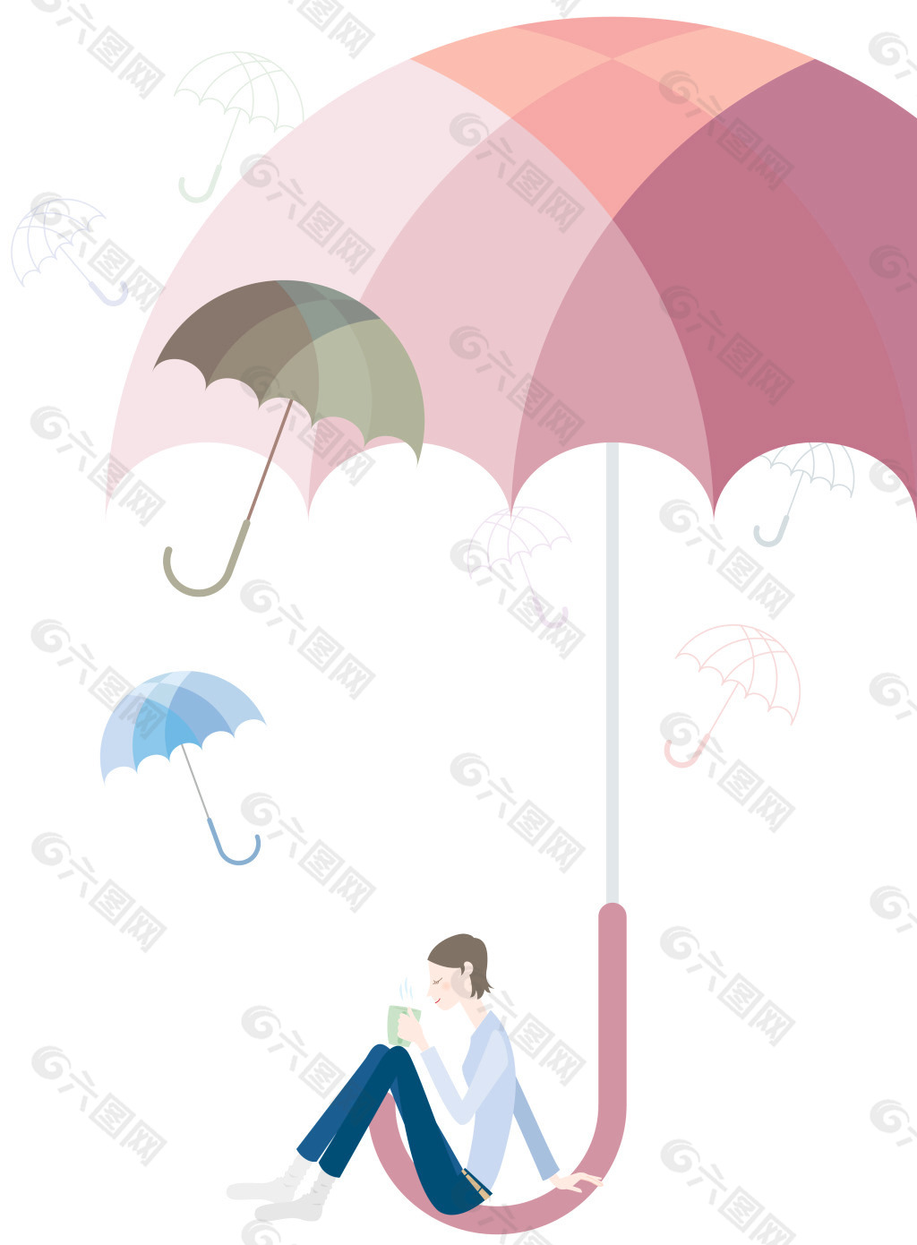 美女與雨傘