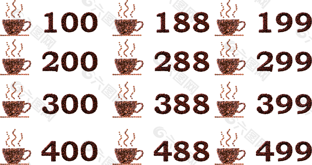 咖啡数字豆咖啡豆咖啡店咖啡粉
