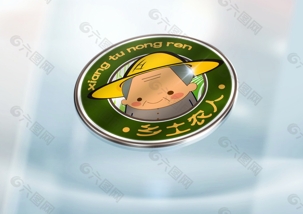 圆形绿色有机农产品品牌logo设计