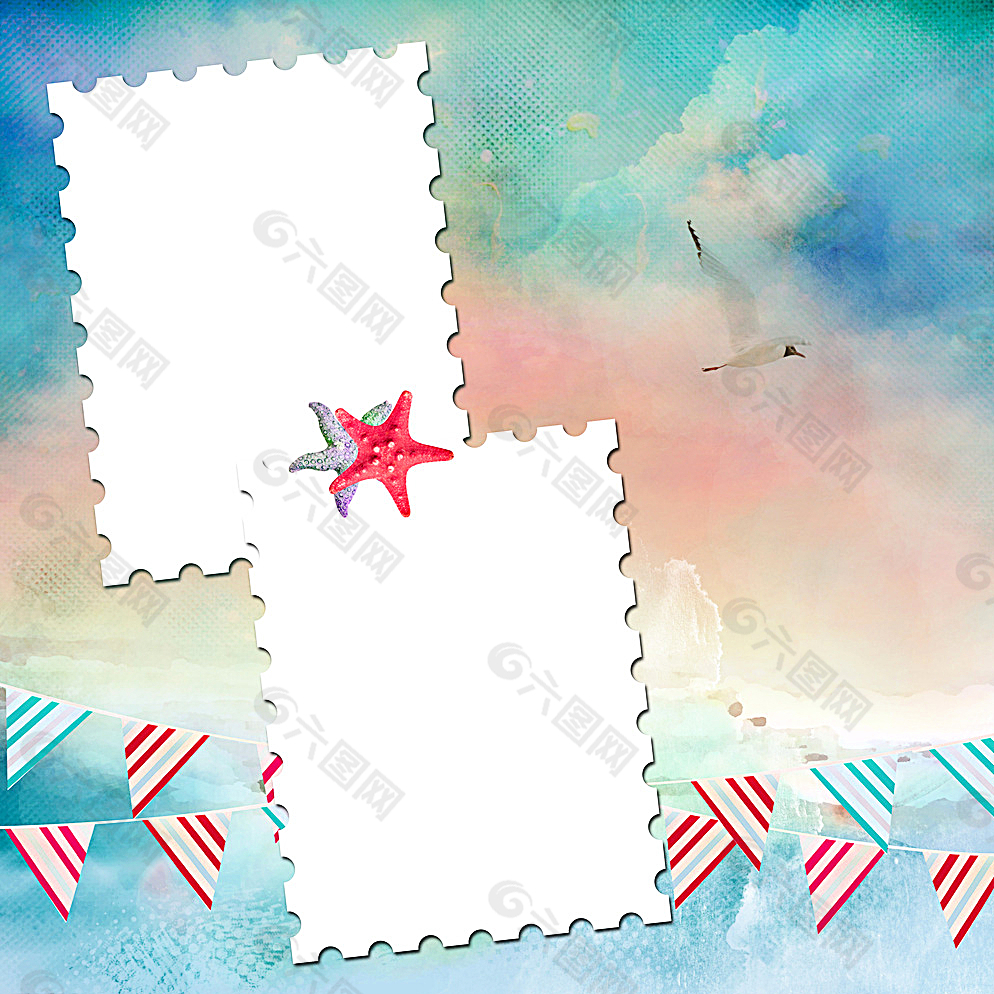 海岸邮票图片