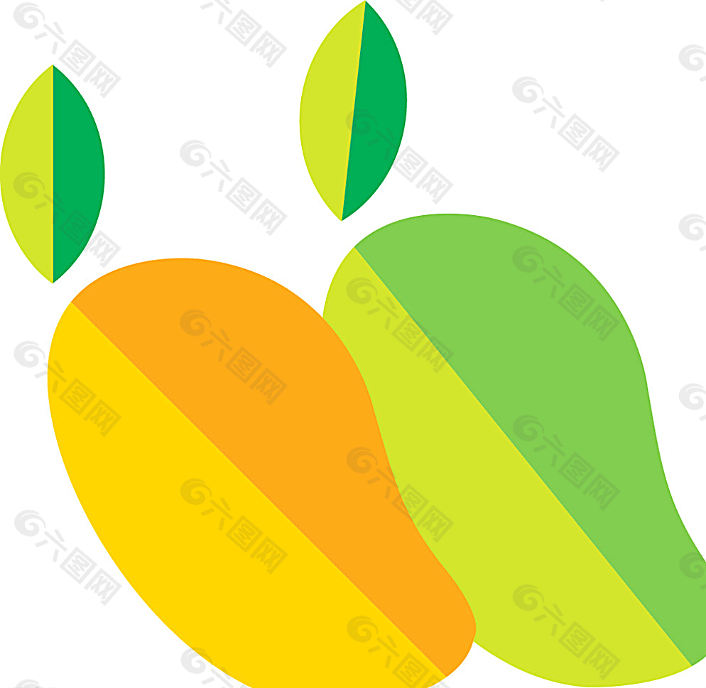 芒果水果卡通矢量素材图片