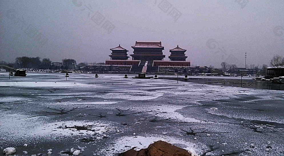 曹雪芹公园雪景图片