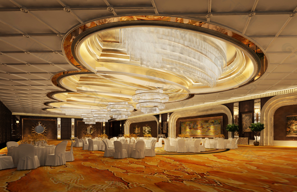 大型欧式宴会厅模型
