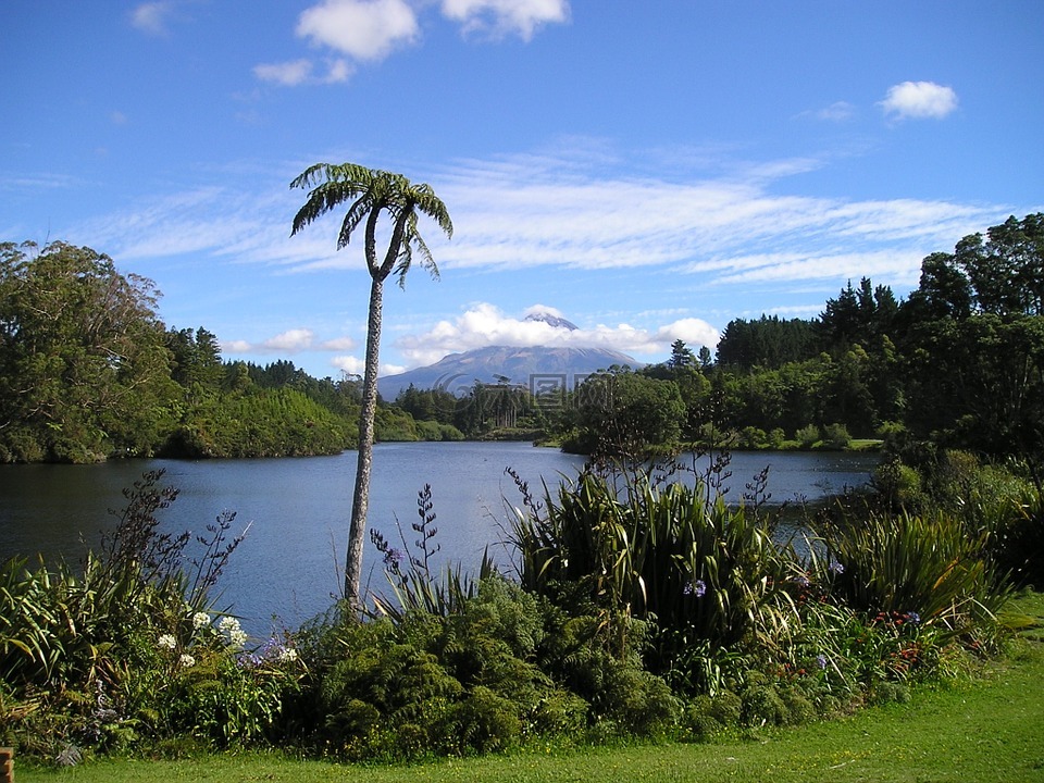 新西兰,火山,湖