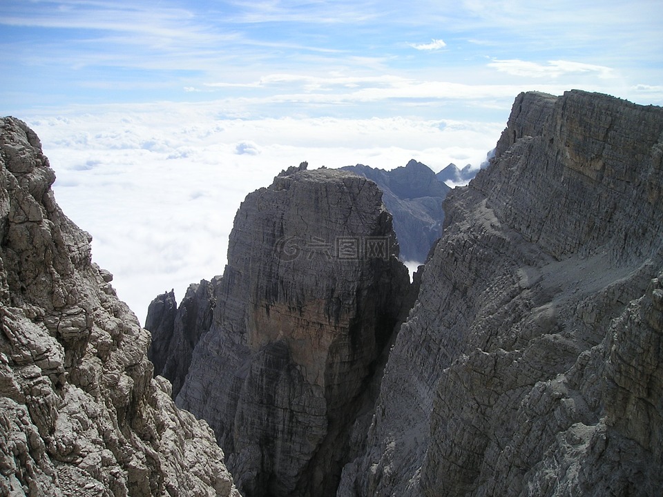 布伦塔,山,高山