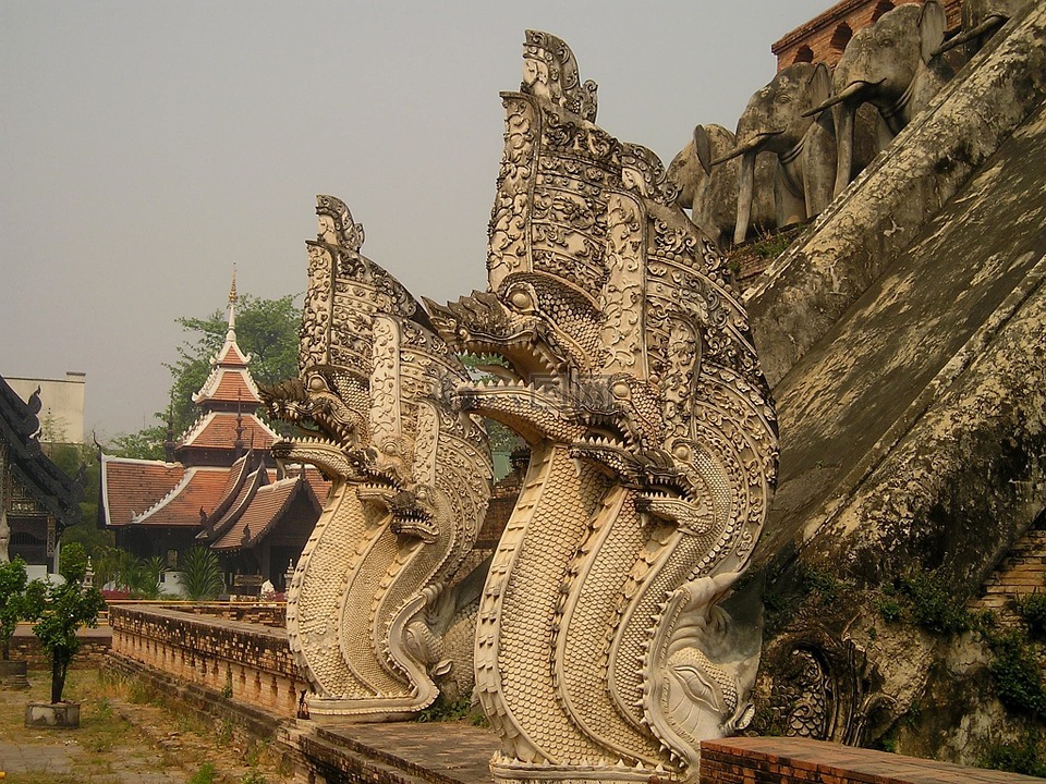 庙,泰国,龙